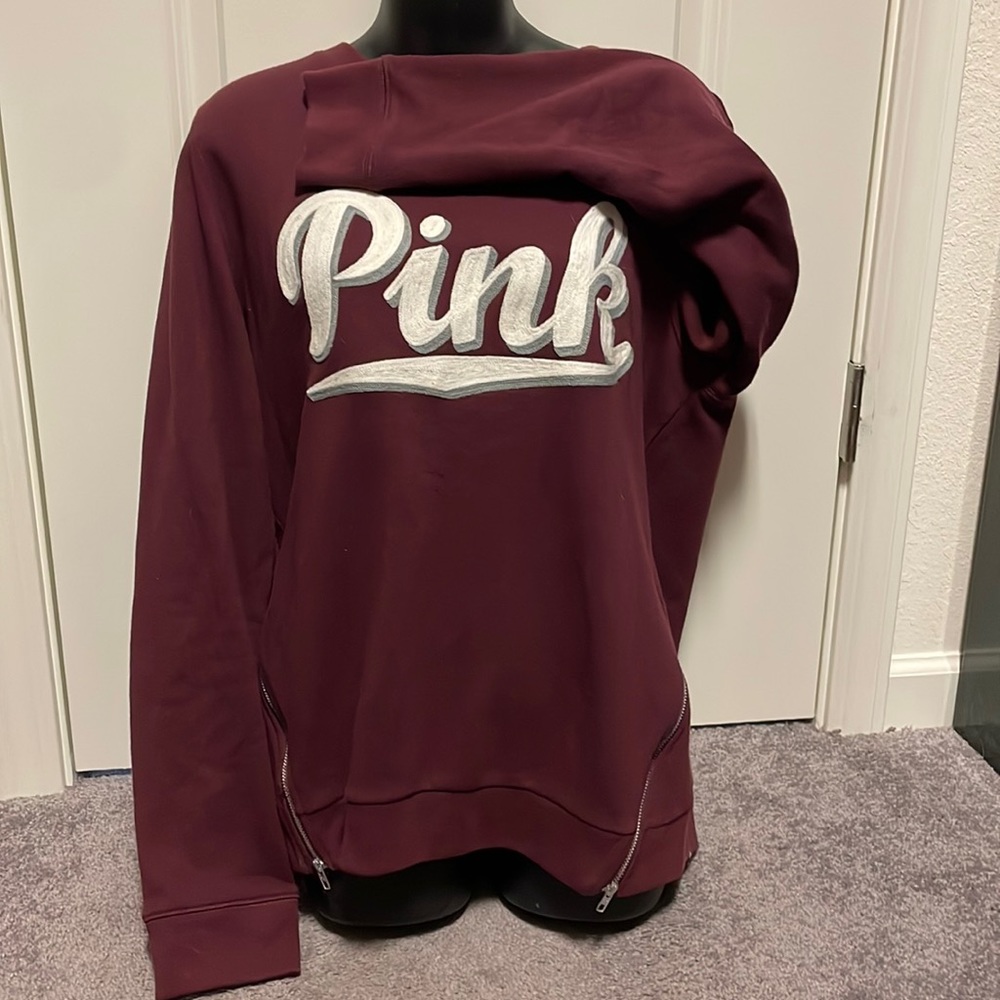 Victoria Secret Pink Burgundy Sweatshirt Size L